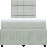 vidaXL Box spring postelja z vzmetnico svetlo siva 120x190 cm žamet | Shoptok.si
