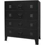 Furnova Predalnik kovinski industrijski stil 78x40x93 cm črn, (21950548) | Shoptok.si