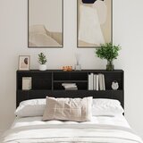 vidaXL Omarica za glavo Črni hrast MDF 160 x 19 x 103,5 cm Cene