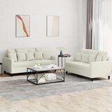  2-dijelni set sofa s jastucima krem baršunasti Cijene