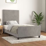  Posteljni okvir z vzglavjem svetlo siv 100x200 cm žamet, (20738740) | Shoptok.si