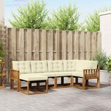  Set vanjskih sofa 6 kom. Prirodna i krem Smeđa 247 x 128,5 x 73 cm | shoptok.hr