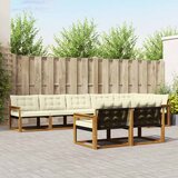  Set vanjskih sofa 8 kom. Prirodna i krem Smeđa 406 x 168,5 x 73 cm | shoptok.hr
