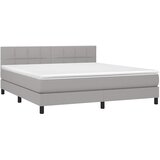  Krevet box spring s madracem LED svjetlosivi 180x200 cm tkanina | shoptok.hr