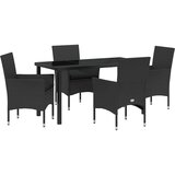  Vrtni set za objed 5 kom. Crna poliratan | shoptok.hr
