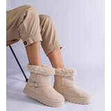 Gemre Beige insulated snow boots decorated with fur Iglesia | ePonuda.com