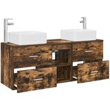  Set ormarića za kupaonicu 3 kom. Dimljeni hrast Smeđa 49,5 x 41 x 63 cm | Shoptok.si