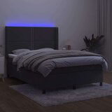  Box spring s madracem LED tamnosivi 140x200 cm baršun | shoptok.hr