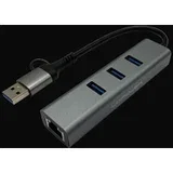 lc-hub-c-multi-9 usb-a/usb-c hub with 3x usb-a + rj45 antracit black ( 24959 )