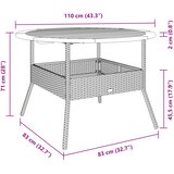  Vrtni stol s pločom od drva bagrema sivi Ø 110x71 cm poliratan | shoptok.hr