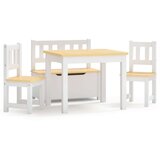 vidaXL 4-dijelni set dječjeg stola i stolica bijeli i bež mdf | shoptok.hr