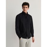 Reserved črtasta srajca regular fit - črna | Shoptok.si