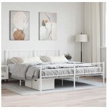 vidaXL Metalni okvir kreveta uzglavlje i podnožje bijeli 193x203 cm Cijene