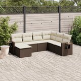 Maison Chic Seti vrtnega pohištva - Vrtna garnitura - Vrtni pohištvo set 7-delna z blazinami rjav poli ratan, (21801397) | Shoptok.si