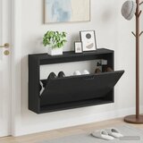  Ormar za cipele na zidu HOORN 71 x 17 x 43 cm Konstruirano drvo - Crna | shoptok.hr