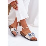 Boto Women's Slide Sandals With Bow On Cork Platform Blue Lisandrea | shoptok.hr