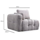 Atelier Del Sofa Dvosjed Amaris 2, 300 x 120 x 65 cm, Svijetlosiva | Eponuda.ba