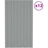 Krovni panel 12 pcs Sivi 80 x 45 cm Pocinčani čelik - Sivi 80 x 45 cm 12 | shoptok.hr