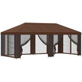 Paviljon s bočnim stranama 6 x 3 m Smeđa Poliester i čelik 190 | shoptok.hr