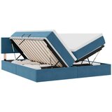 vidaXL Postelja z LED lučmi z vzglavjem Temno modra 180 x 200 cm Žamet, (5000162908) | Shoptok.si
