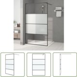 The Living Store Pregrada za tuš črna 115x195 cm delno motno ESG steklo - Tuš Stena, (21745279) Cene