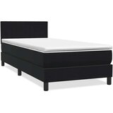 vidaXL Box spring postelja z vzmetnico črna 90x210 cm žamet | Shoptok.si