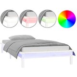 Maison Chic LED Posteljni okvir - Enojna postelja - Postelja za odrasle bel 100x200 cm trden les, (21694308) Cene