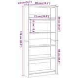  Polica za knjige crni hrast 80x24x176 cm konstruirano drvo | shoptok.hr