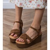 D/CEO Brown platform sandals with tie strap Zambera | ePonuda.com