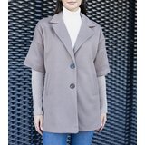 Gemre Dark beige coat with sweater sleeves Sameha | Shoptok.si
