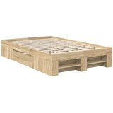  Krevetna konstrukcija s uzglavljem Sonoma hrast 120 x 200 cm | shoptok.hr