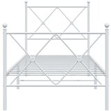 Metalni okvir kreveta uzglavlje i podnožje bijeli 75x190 cm | shoptok.hr