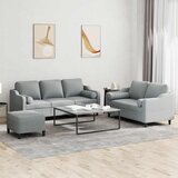  3-dijelni set sofa s jastucima svjetlosivi od tkanine | shoptok.hr