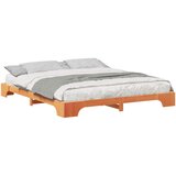  Krevetna konstrukcija Smeđa 200 x 220 cm Čvrsto borovo drvo | shoptok.hr