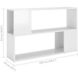 vidaXL ormarić za knjige visoki sjaj bijeli 100 x 24 x 63 cm od iverice | shoptok.hr