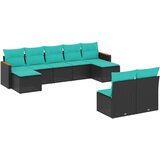 vidaXL 9-delni vrtni komplet sedežnih garnitur z blazinami črne barve poli ratan, (5000293328) | Shoptok.si