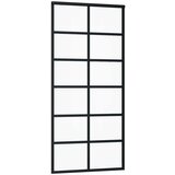  Drsna vrata ESG steklo in aluminij 90x205 cm črna, (20767238) | Shoptok.si