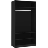  Garderobna omara črna 100x50x200 cm iverna plošča | Shoptok.si