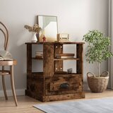 vidaXL Stranska mizica dimljen hrast 50x50x60 cm inženirski les | Shoptok.si