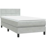 Box Spring krevet s madracem svijetlo sivi 80x220 cm samt | shoptok.hr