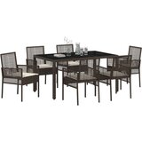  Set 4 Rjava Poli ratan, kaljeno steklo, prašno lakirano jeklo, (22015568) | Shoptok.si
