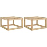 The Living Store Vrtna miza iz palet 2 kosa 60x60x36,5 cm impregnirana borovina - Vrtna Miza, (21464114) Cene