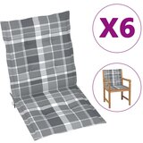 vidaXL Jastuci za vrtne stolice 6 kom sivi karirani 100x50x3cm tkanine Cijene