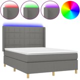  Krevet box spring s madracem LED tamnosivi 140x190 cm tkanina | shoptok.hr