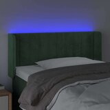 vidaXL LED posteljno vzglavje temno zeleno 83x16x78/88 cm žamet | Shoptok.si