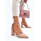 Boto Suede Heel Pumps Beige Lexie | Shoptok.si
