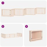 vidaXL Ograda za pse z vrati zložljiva 8 panelov 640 cm topolovina | Shoptok.si