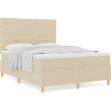  Krevet s podlogom s madracem Krem 140x200 cm Tkanina | shoptok.hr