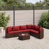 vidaXL 7-dijelni set vrtnih sofa od poliratana s jastucima smeđi | shoptok.hr