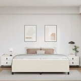  Krevetna konstrukcija s madracem Krema 200 x 200 cm tkanina | shoptok.hr